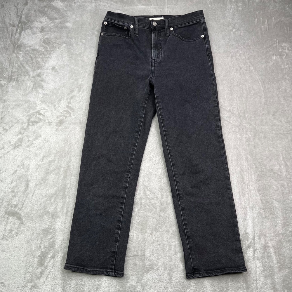 Madewell Jeans Womens‎ 27 Black Classic Straight Leg High Rise Preppy Denim